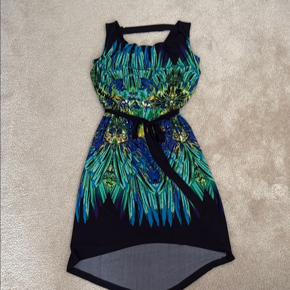Fenn Wright Manson Black and Green High Low Dress